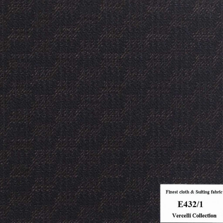 E432/1 Vercelli CXM - Vải Suit 95% Wool - Đen Trơn